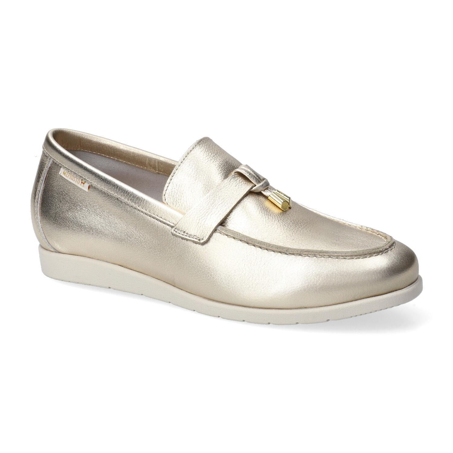 mocassins femme modèle Valenza Or - Mephisto